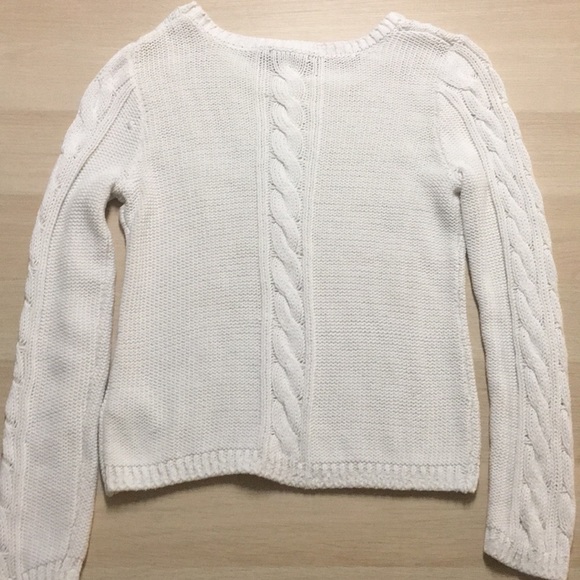 White Cable Knit Pattern Sweater - Picture 3 of 7